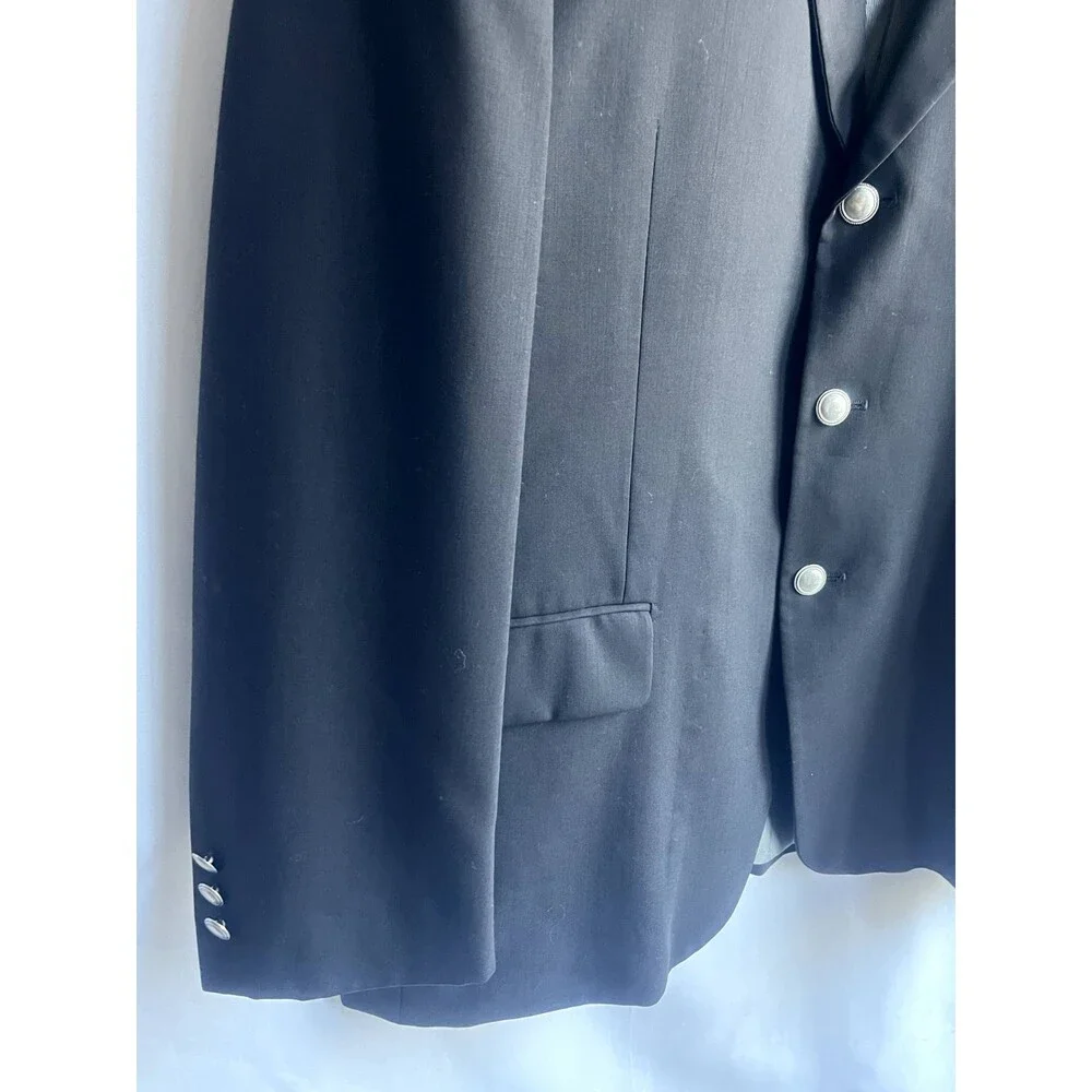 Mazzoni Lana Lux 100% Merino Wool Blazer Jacket sz 44S Career Office Sport Coat
